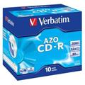 Verbatim CD-R (10-Pack) Jewel Case, Super AZO Crystal, 52x, 700MB