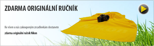 Ke všem u nás zakoupeným zrcadlovkám dostanete zdarma originální ručník Nikon