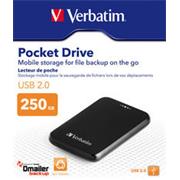 Verbatim 1.8'' Portable Hard Drive USB 2.0 250GB, Black
