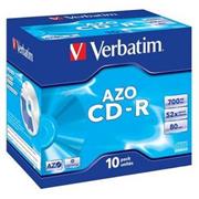 Verbatim CD-R (10-Pack) Jewel Case, Super AZO Crystal, 52x, 700MB