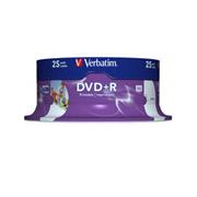 Verbatim DVD+R(25-Pack)Spindle/AZO/Wide Photo Printable/16x/4,7GB