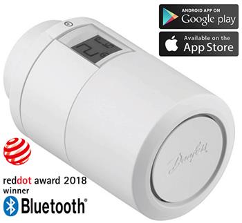 Danfoss Eco™ programovatelná elektronická radiátorová hlavice 014G1115, Bluetooth, bílá Bazar