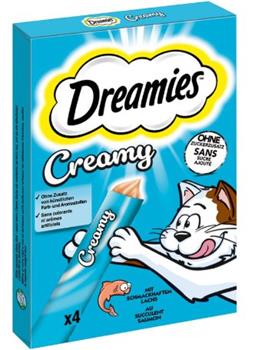 DREAMIES pochoutka Dreamies Creamy s lososem 4x10g