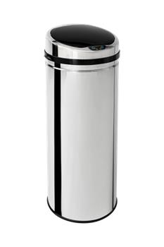 Effective bezdotykový odpadkový koš 50 l, nerezový, senzorový, kulatý