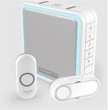 Honeywell Home bezdrátový zvonek DC915N Series 9, 8 melodií, bateriová základna, 2x tlačítko (jmenovka, design)