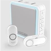 Honeywell Home bezdrátový zvonek DC915N Series 9, 8 melodií, bateriová základna, 2x tlačítko (jmenovka, design)