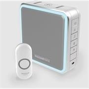 Honeywell Home bezdrátový zvonek DC915NG Series 9, 8 melodií, bateriová základna, design, tlačítko, šedá