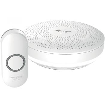Honeywell Home bezdrátový zvonek DCR313N, 6 melodií, bateriová základna, design. tlačítko, bílá