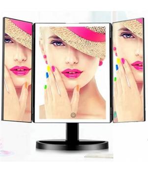 iMirror 3D Fascinate, kosmetické Make-Up zrcátko, třípanelové s LED Line osvětlením, černé Bazar