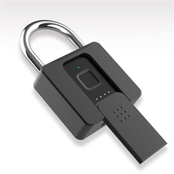 iQtech® iLock P10BFK, Masivní Visací zámek se čtečkou otisků prstů s Bluetooth a klíčem