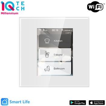 iQtech Millennium L8HSTYW, Wi-Fi multifunkční vypínač Smartlife, bílý Bazar