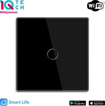 iQtech Millennium NoN Zigbee, 1x vypínač Smartlife, černý Bazar