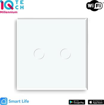 iQtech Millennium NoN Zigbee, 2x vypínač Smartlife, bílý Bazar