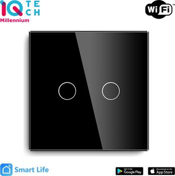 iQtech Millennium NoN Zigbee, 2x vypínač Smartlife, černý Bazar