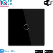 iQtech Millennium, Zigbee Wall Switch 1 Gang Glass Panel No Neutral, Smartlife