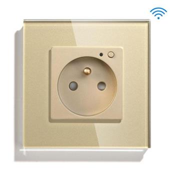 iQtech SmartLife JW04-GD, chytrá Wi-Fi zásuvka s kolíkem, 16 A, zlatá