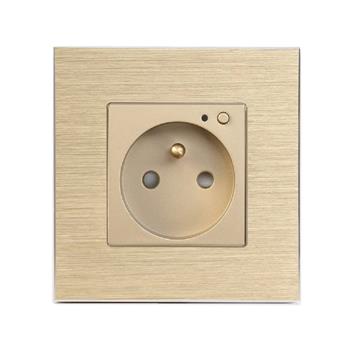 iQtech SmartLife JW04A-G, chytrá Wi-Fi zásuvka s kolíkem, 16 A, Hliník zlatá