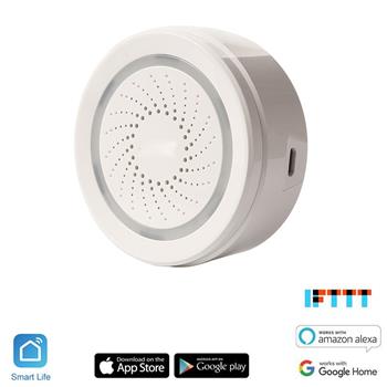 iQtech SmartLife Senzor teploty a vlhkosti se sirénou, SR02W, Wi-Fi