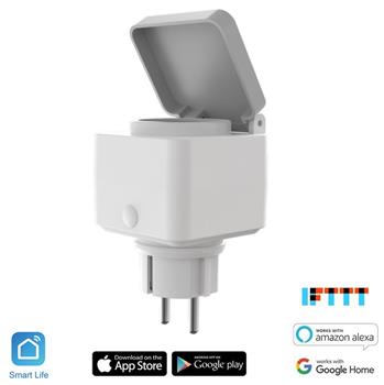 iQtech SmartLife WS060, chytrý Wi-Fi zásuvkový adaptér 15A, venkovní IP44, měření spotřeby