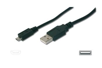 Kabel USB A samec, micro USB B samec, USB 2.0 , 2x stíněný, měď, 1 m