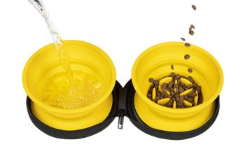 Kiwi Walker Dvojitá Cestovní miska pro pomalé krmení, oranžová