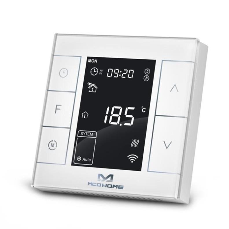 MCOHome Termostat MH7 V2 pro elektrické topení, Z-Wave Plus, bílý