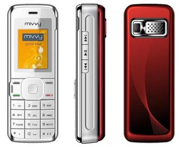 mivvy dual music GSM phone silver/red