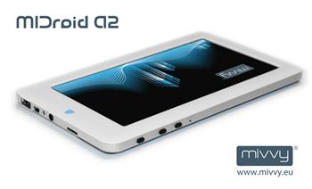 mivvy MIDroid A2, internetový tablet s OS Android 2.1