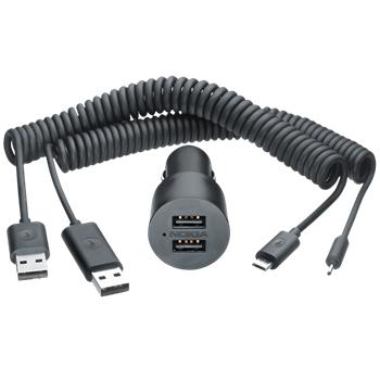 Nokia duální nabíječka do auta DC-20 (micro USB a jack 2,0 mm)