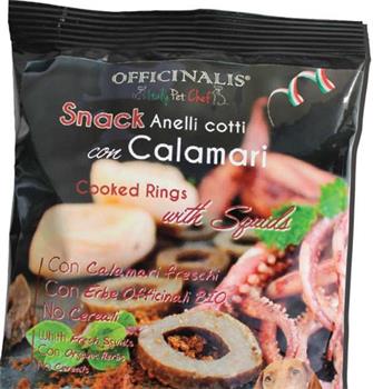 Officinalis Black Snack Anelli Di Calamari, kroužky z chobotnice a bylinek, 100g