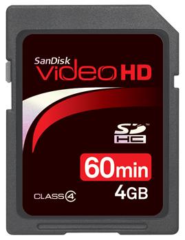 Pam. karta - SanDisk 4GB SDHC Video HD