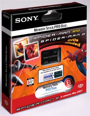 Pam. karta - SONY 2GB Mem. Stick Pro Duo + DVD Spiderman 1+2