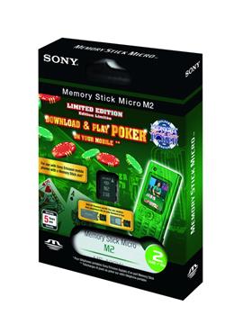 Pam. karta - SONY 2GB MS micro M2 + 2x adapt + hra POKER pro MT