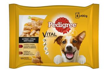 PEDIGREE kapsička s kuřecím a hovězím se zelen. v šťávě 4pack 400g Bazar