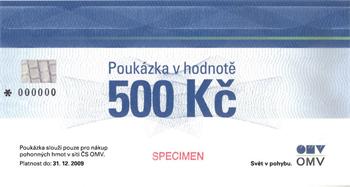 Poukázka OMV 500 Kč
