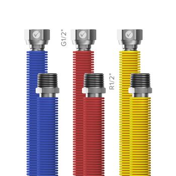 Připojovací set Merabell Flexi R1/2"-G1/2" 30-60cm - 3ks hadice (modrá, červená, žlutá) Bazar