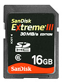 SanDisk paměťová karta 16 GB SDHC Extreme III 30MB/s