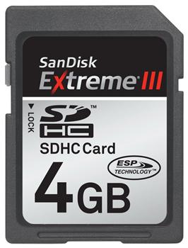 SanDisk paměťová karta 4 GB SDHC Extreme III