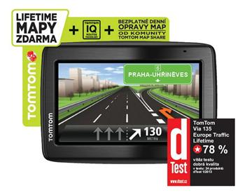 TomTom Via 135 Traffic Europe LIFETIME mapy
