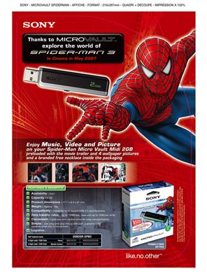 USB disk SONY Micro Vault Spiderman 2GB