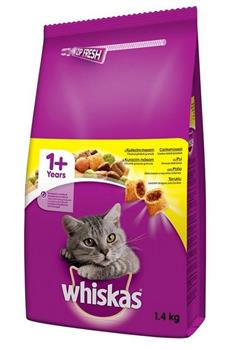 WHISKAS granule s kuřecím 1,4kg