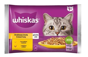 WHISKAS kapsička Drůbeží výběr v želé 4pack 340g